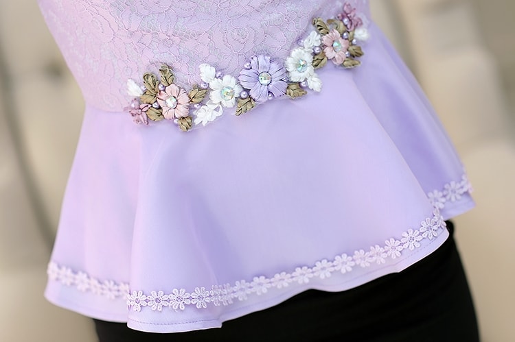 Lace Blouse BL2988 Purple