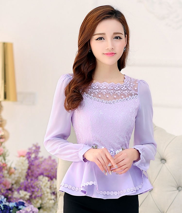 Lace Blouse BL2988 Purple