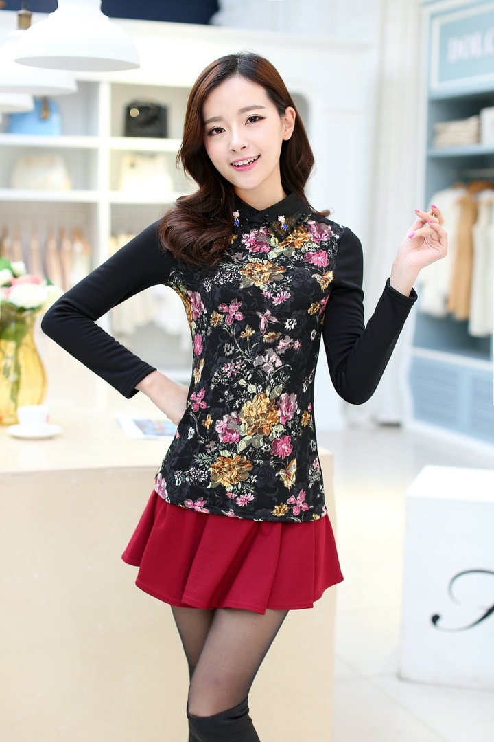 Lace Blouse BL2992 Black