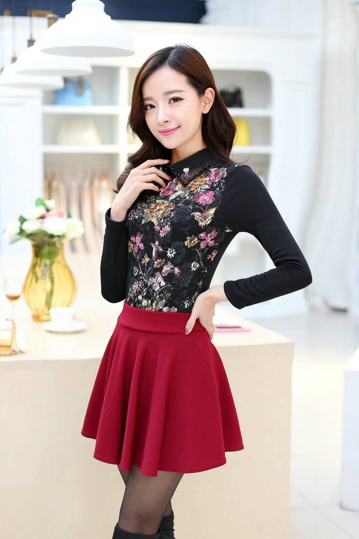 Lace Blouse BL2992 Black