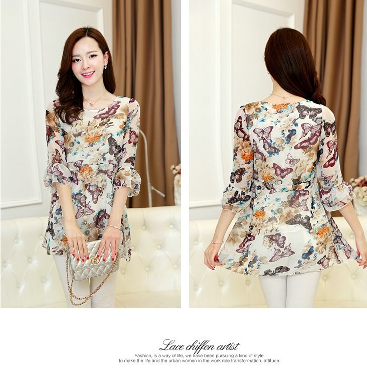 Chiffon Blouse BL2993 Brown