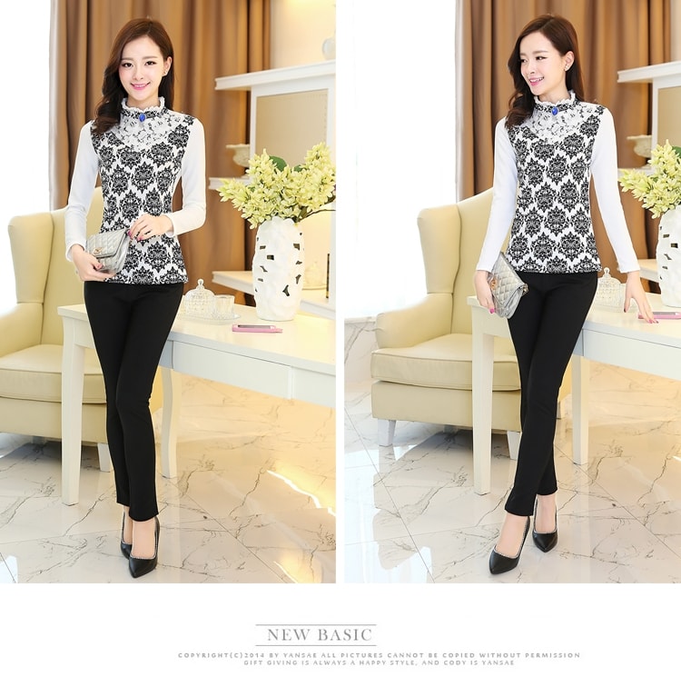 Lace Collar Blouse BL2997 Black Batik