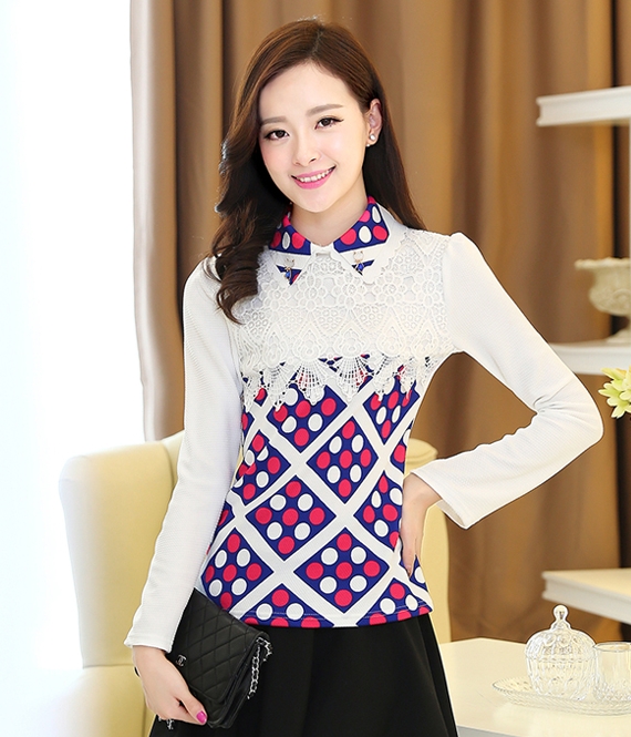 Elegant Lace  Blouse  BL3005 Blue Tamochi Toko baju  