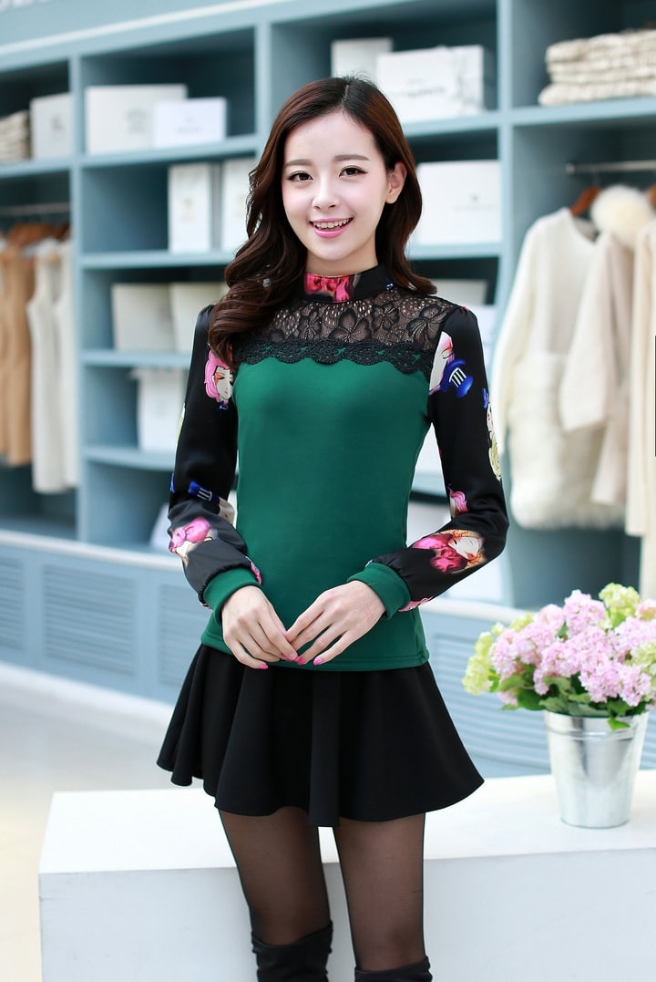 Lace Blouse BL3013 Green