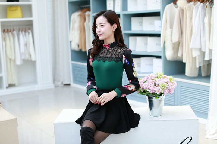 Lace Blouse BL3013 Green