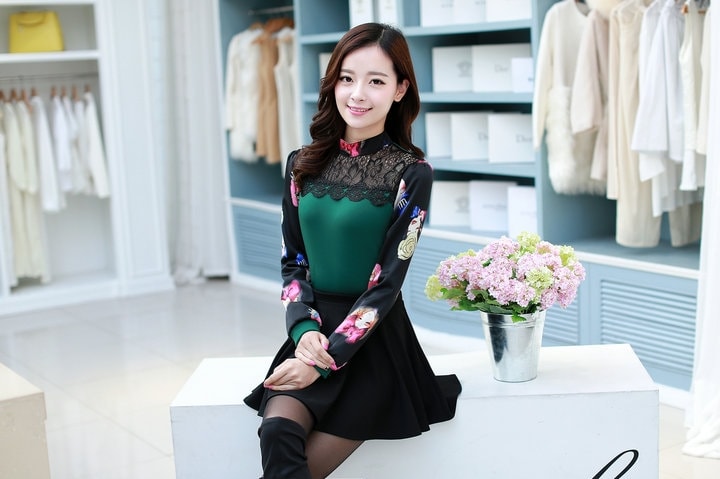 Lace Blouse BL3013 Green