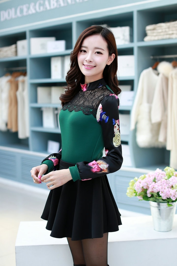 Lace Blouse BL3013 Green