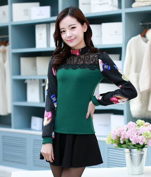 Lace Blouse BL3013 Green