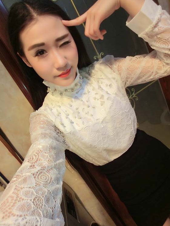 Lace Blouse BL3027 White