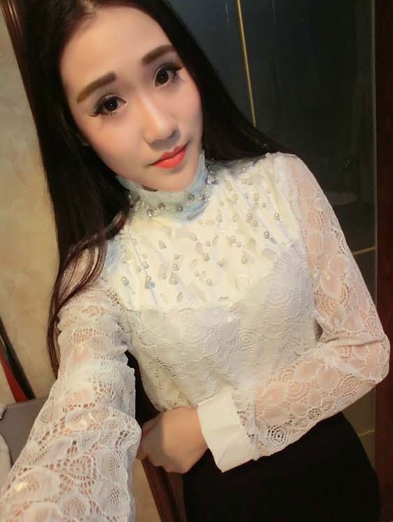 Lace Blouse BL3027 White