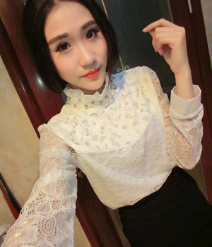 Lace Blouse BL3027 White