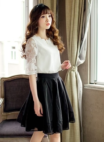 Organza Blouse BL3036 White