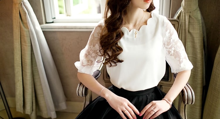 Organza Blouse BL3036 White