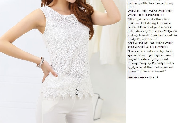 Lace Blouse Korea Import BL3039 White