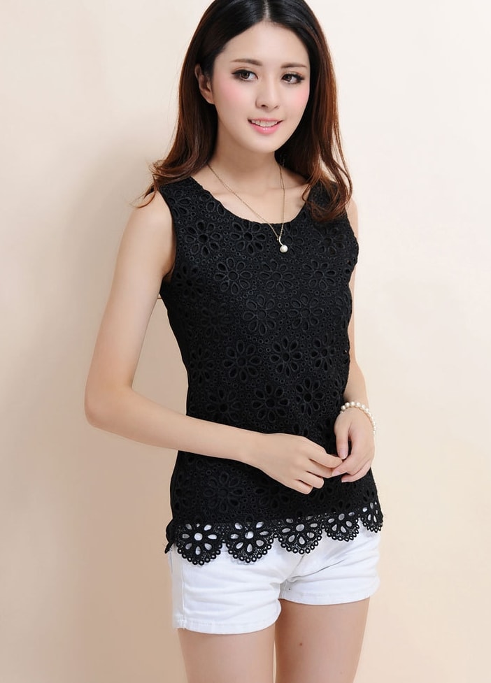 Blus Brokat Import BL3041 Black