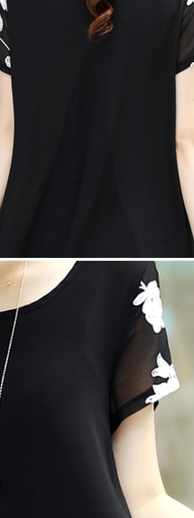 Chiffon Blouse Import BL3054 Black