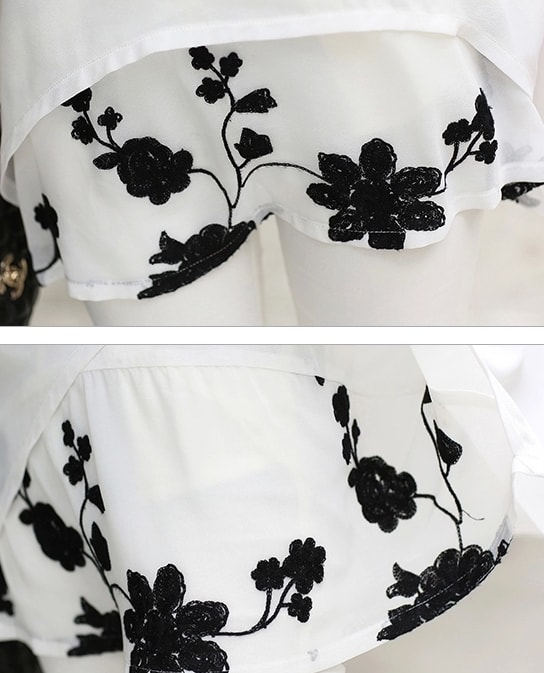 Chiffon Blouse Import BL3055 White