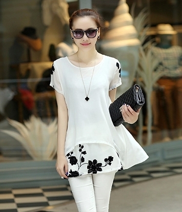 Chiffon Blouse Import BL3055 White