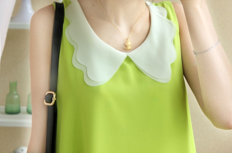 Chiffon Blouse Import BL3056 Green