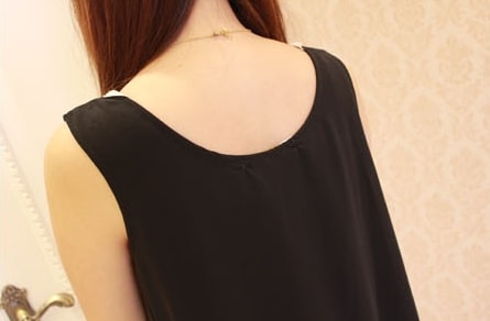 Chiffon Blouse Import BL3057 Black