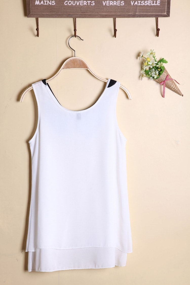 Chiffon Blouse Import BL3058 White