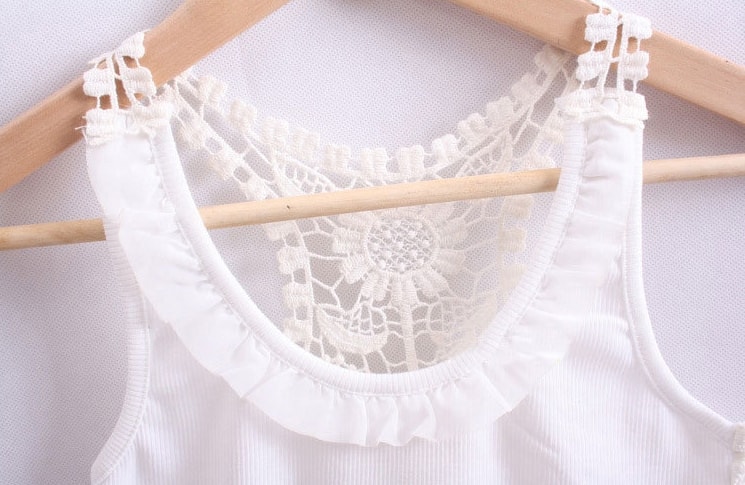 Lace Back Tank-Top Blouse BL3059 White