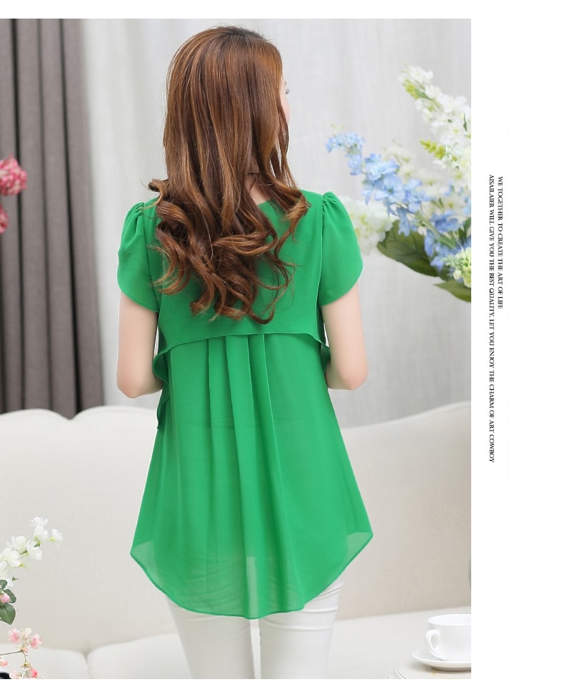 Blouse Chiffon Korea Import BL3070 Green