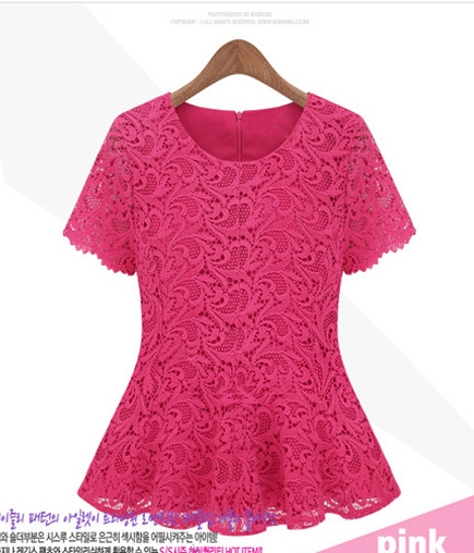 Premium Lace Blouse Import BL3073 Pink