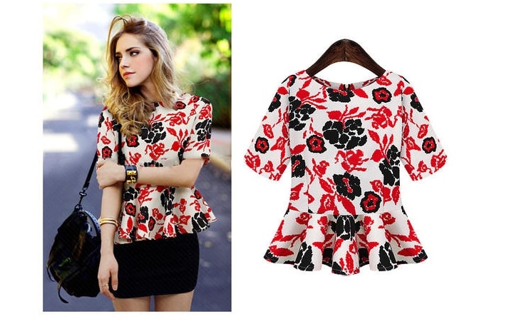 High Quality Blouse Import BL3074 Red