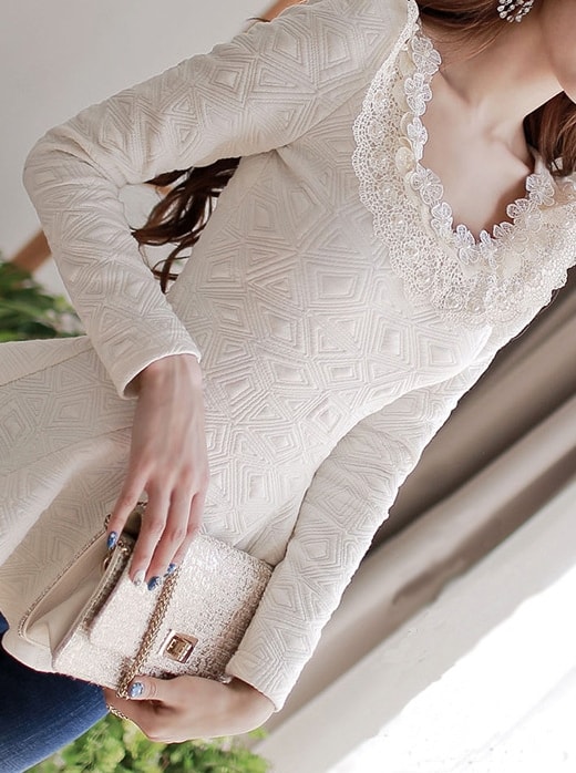 korea Premium Blouse Import BL3077 Ivory