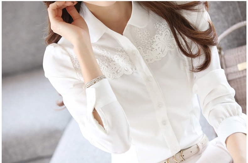 Kemeja Chiffon Import Korea BL3087 White