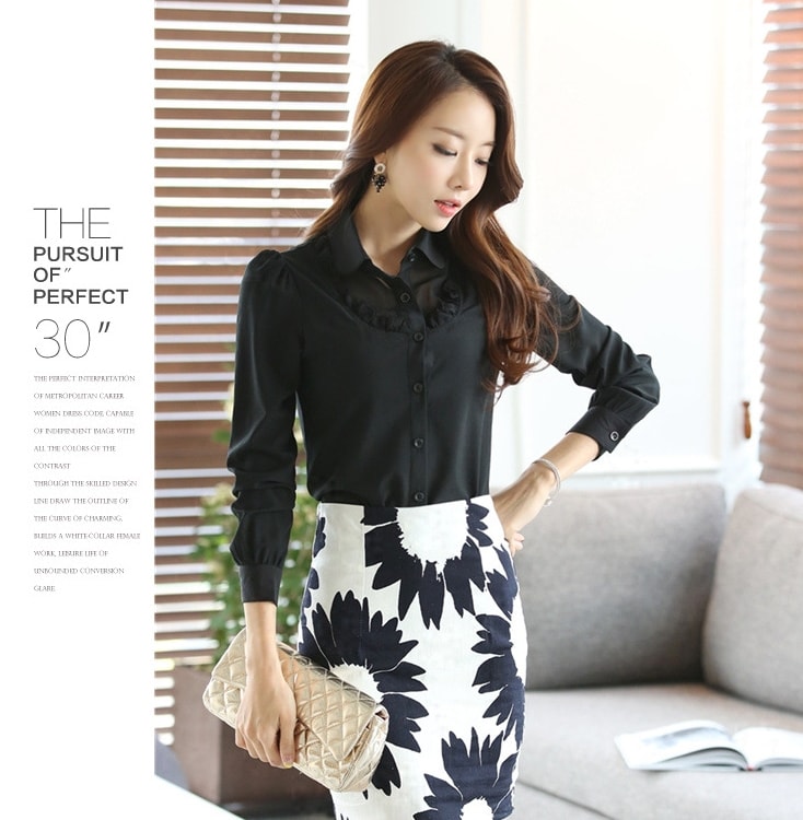 Kemeja Korea Import BL3090 Black