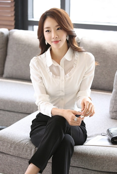 Kemeja Korea Import BL3091 White