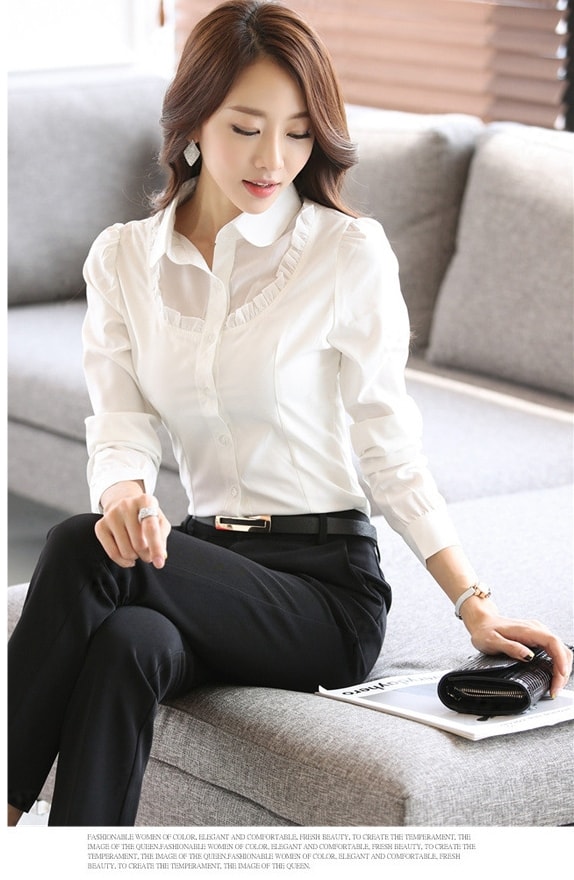 Kemeja Korea Import BL3091 White