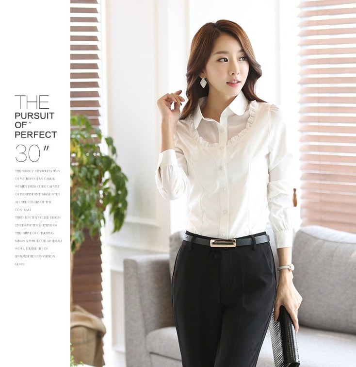 Kemeja Korea Import BL3091 White