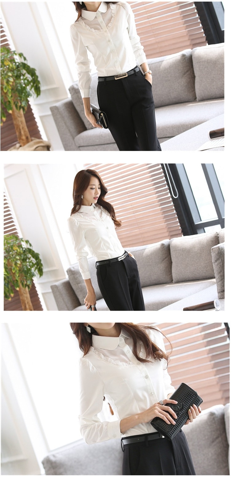 Kemeja Korea Import BL3091 White