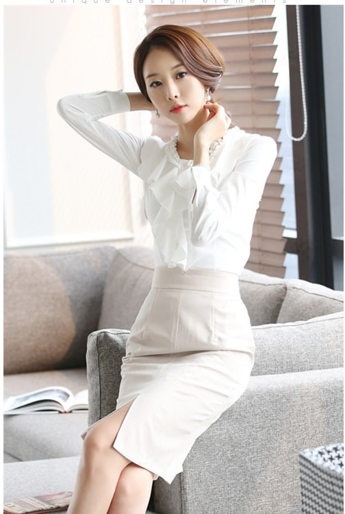 Kemeja Wanita Import BL3095 White