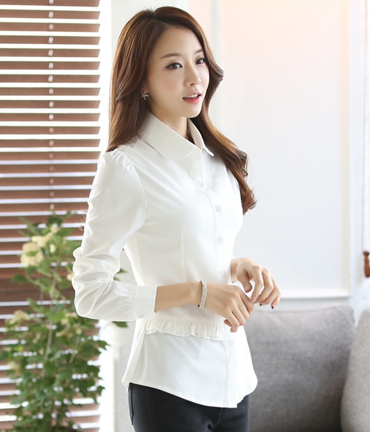 Kemeja Wanita Korea BL3103 White