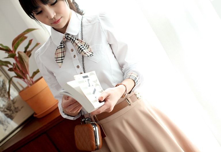 Kemeja Korea Import BL3105 White