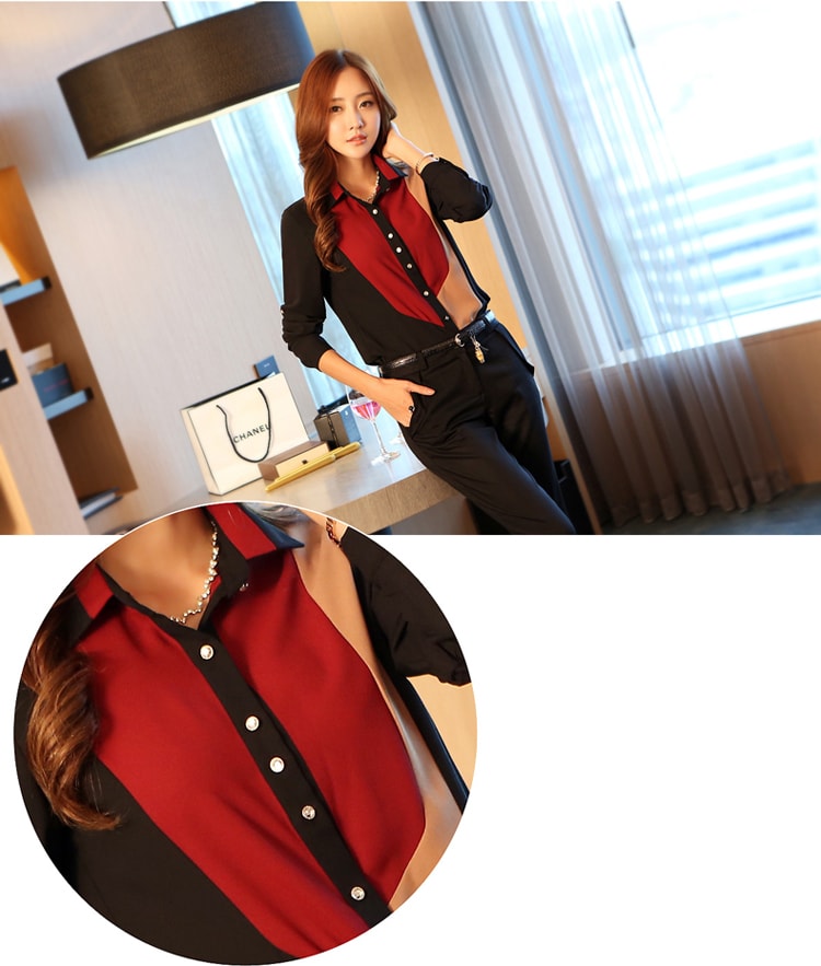 Kemeja Wanita Import BL3108 Red