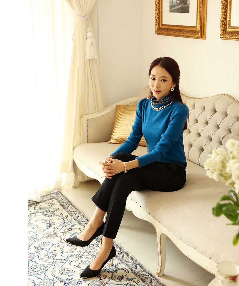 Pearl Collar Blouse Import BL3109 Blue