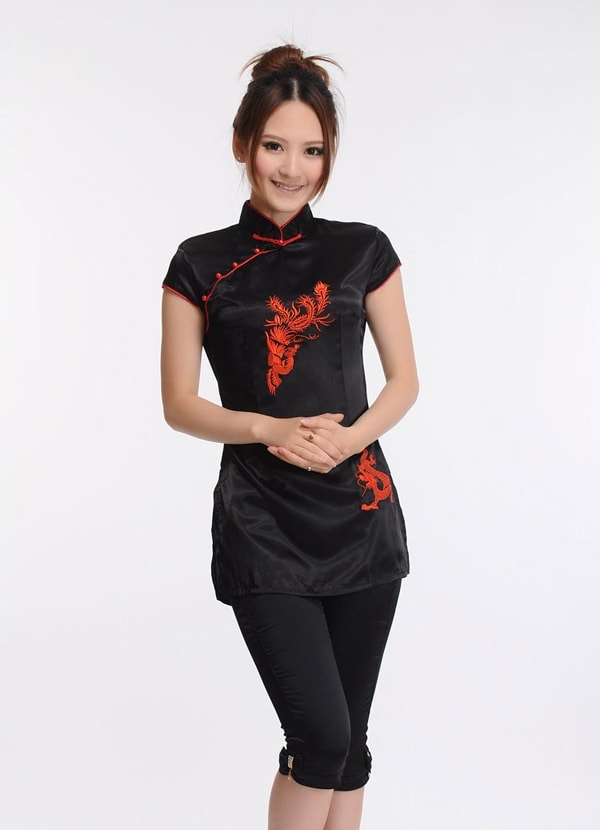 Ethnic QiPao Blouse Import BL3112 Black