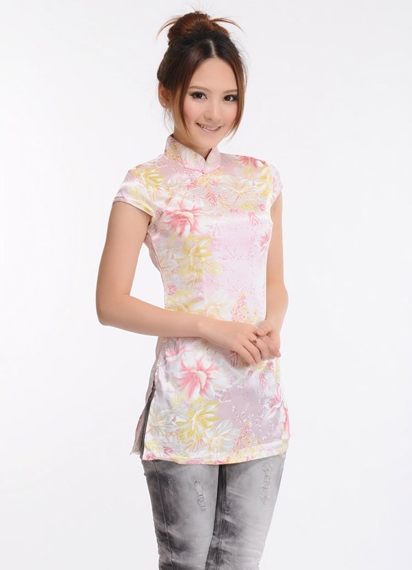 Ethnic QiPao Blouse Import BL3119 Pink