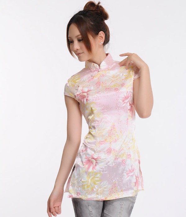 Ethnic QiPao Blouse Import BL3119 Pink