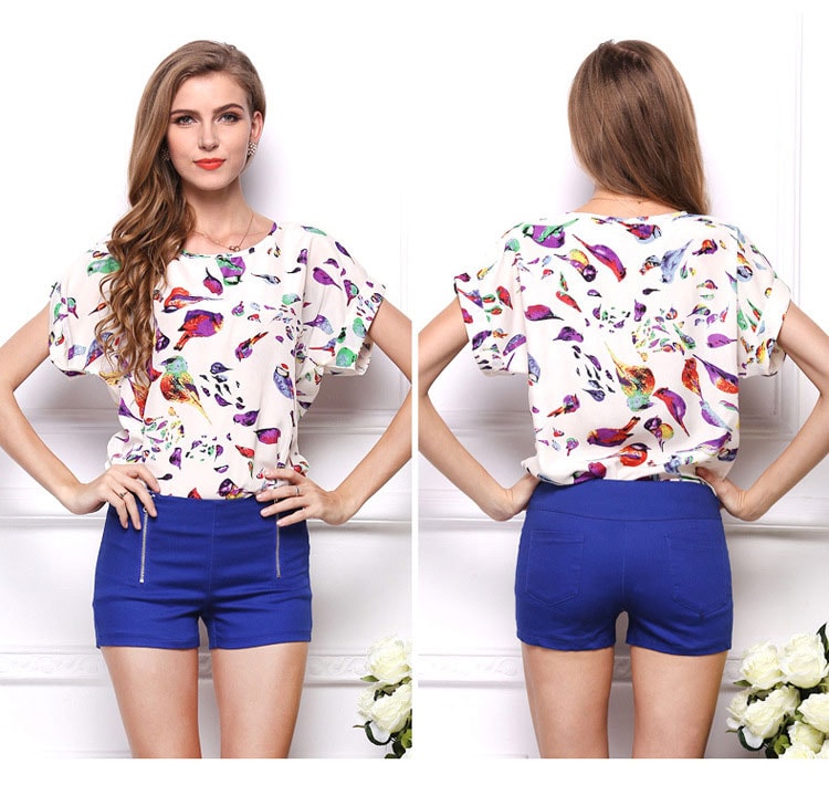 Classic Chiffon Blouse Import BL3125 White