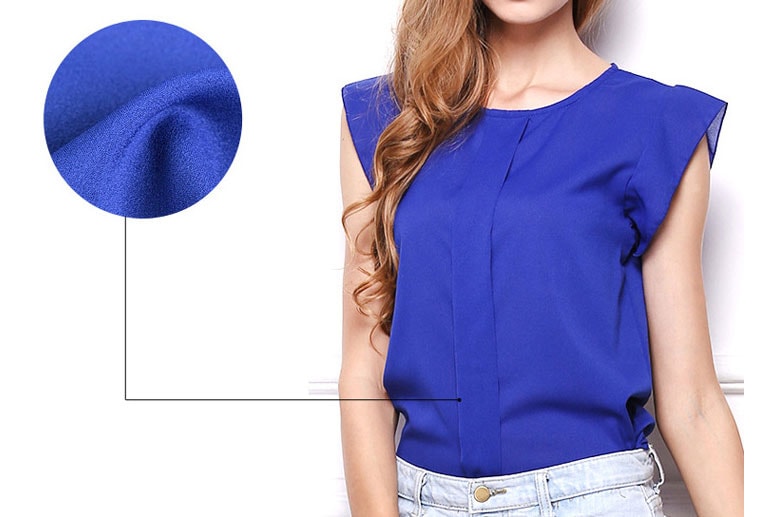 Chiffon Blouse Import BL3131 Blue