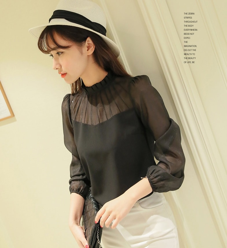 Blus Casual Chiffon Import BL3147 Black