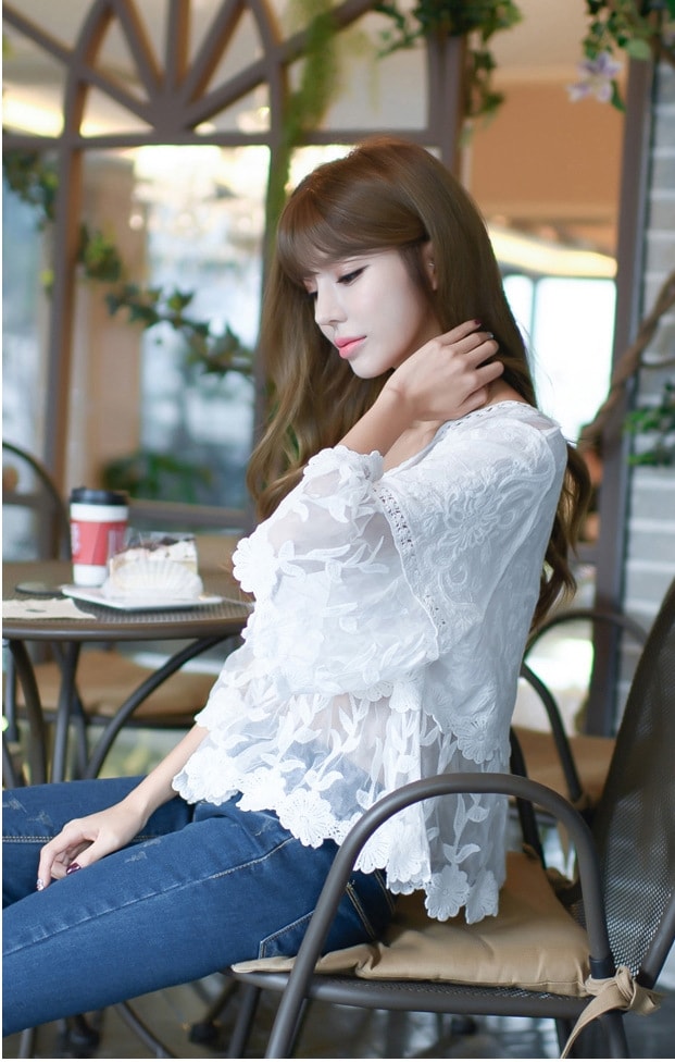 Premium Korea Loose Blouse Import BL3151 White