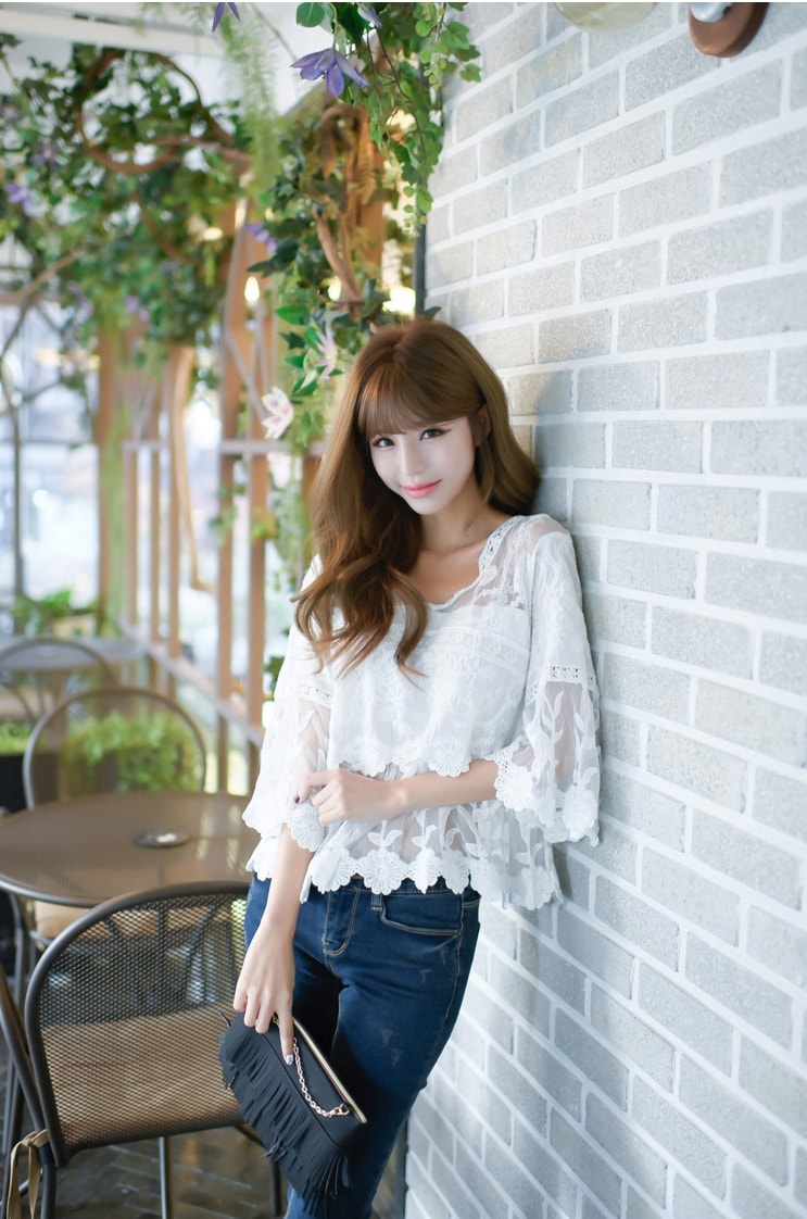 Premium Korea Loose Blouse Import BL3151 White