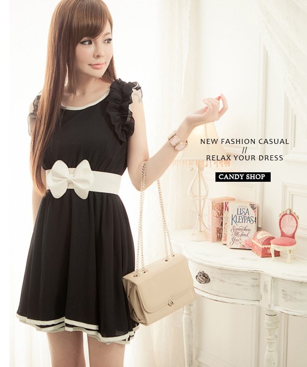 Dress DS3242 Black +Belt